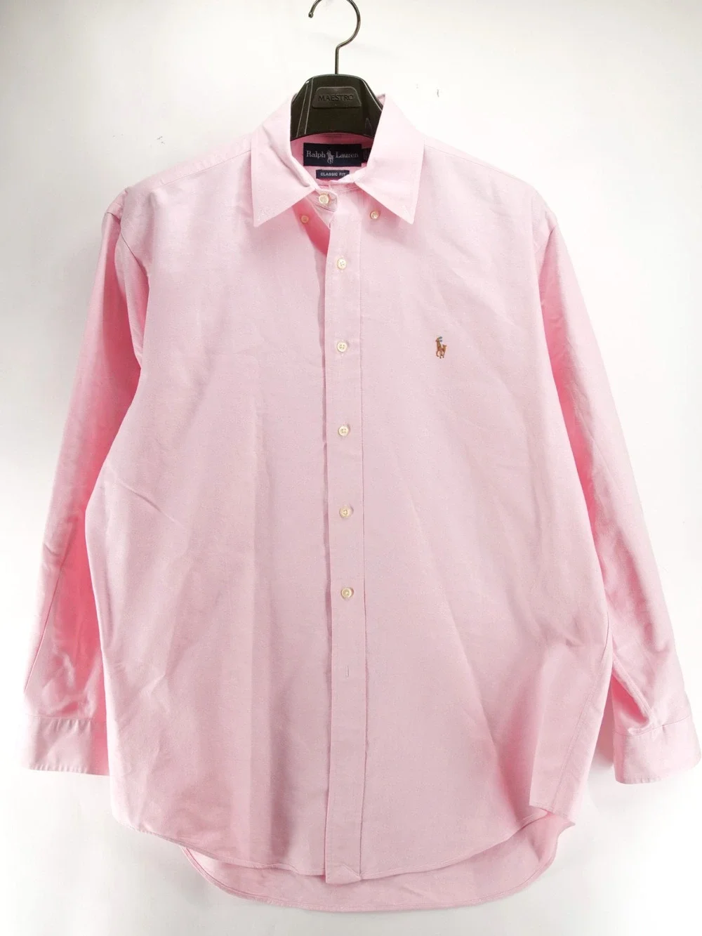 Polo Ralph Lauren Mens 16 32/33 Pink Long Sleeve Oxford Standard Fit Button Up